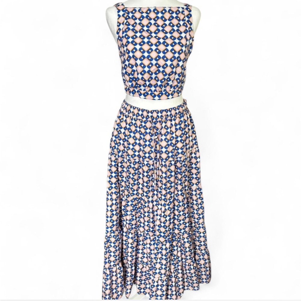 SHEIN Blue and Light Pink Geometric Co-ord Set